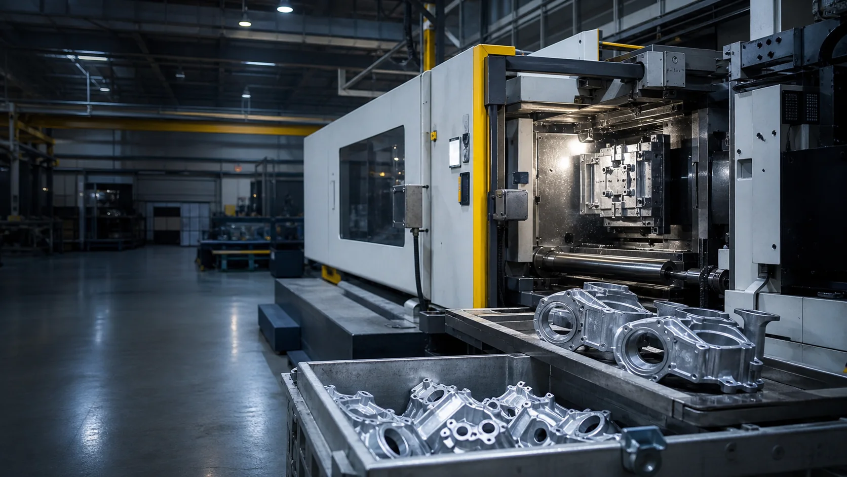 Aluminum and zinc alloy high pressure die casting production workshop