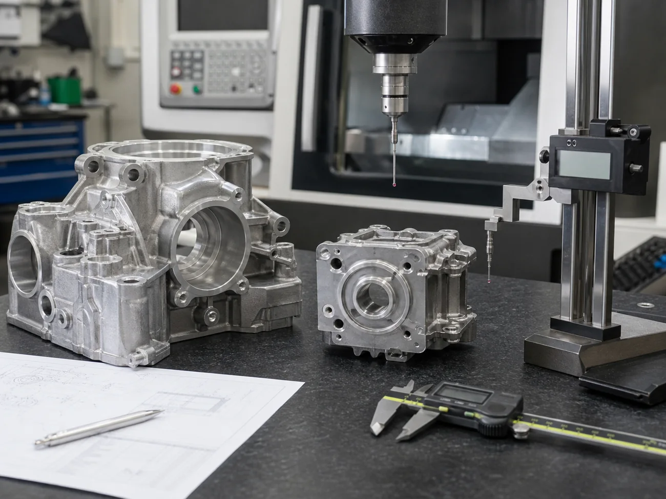 CNC machining and dimensional inspection for die cast aluminum and zinc alloy parts