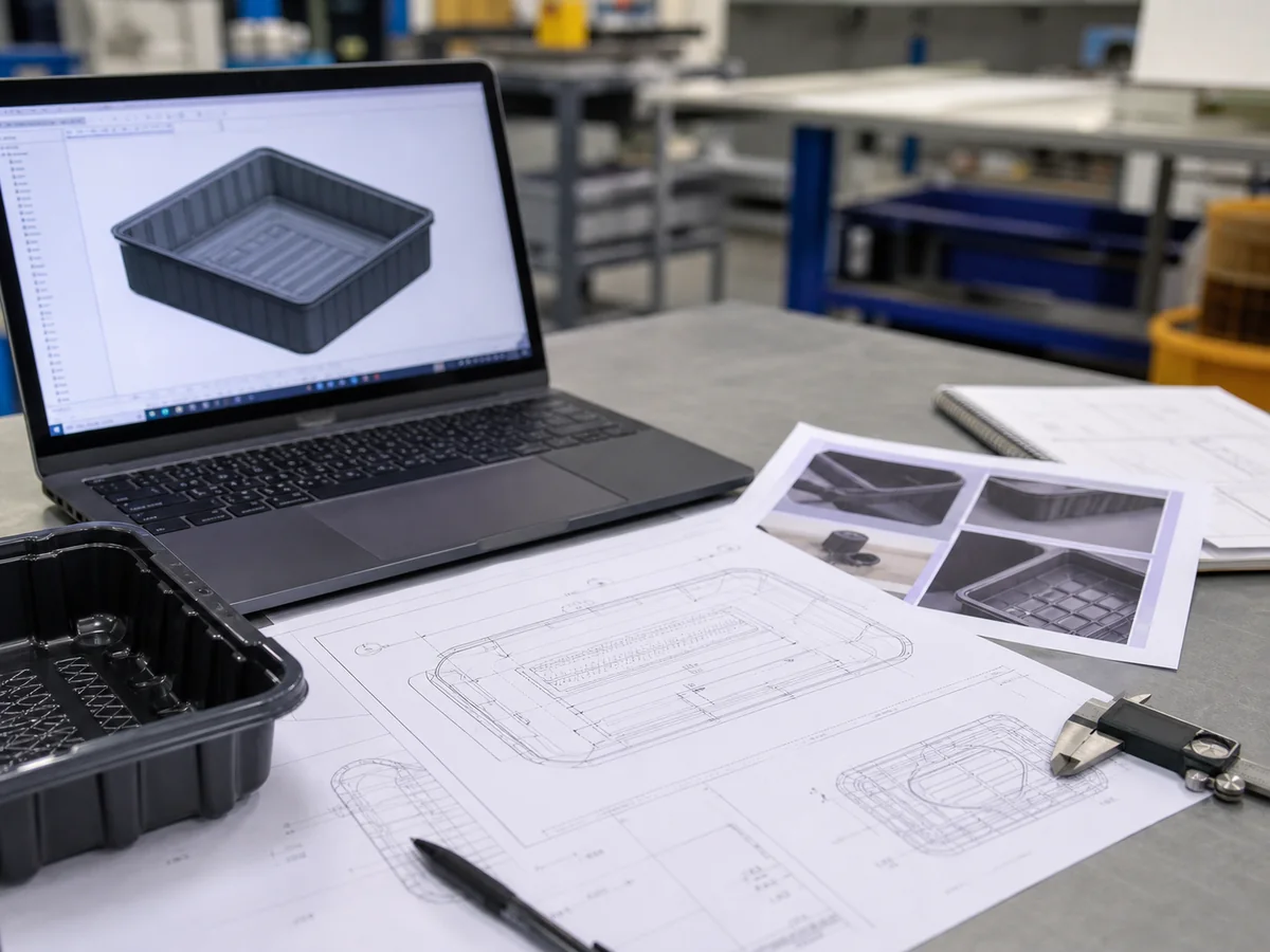 Thermoforming RFQ review with drawings, CAD model and sample tray