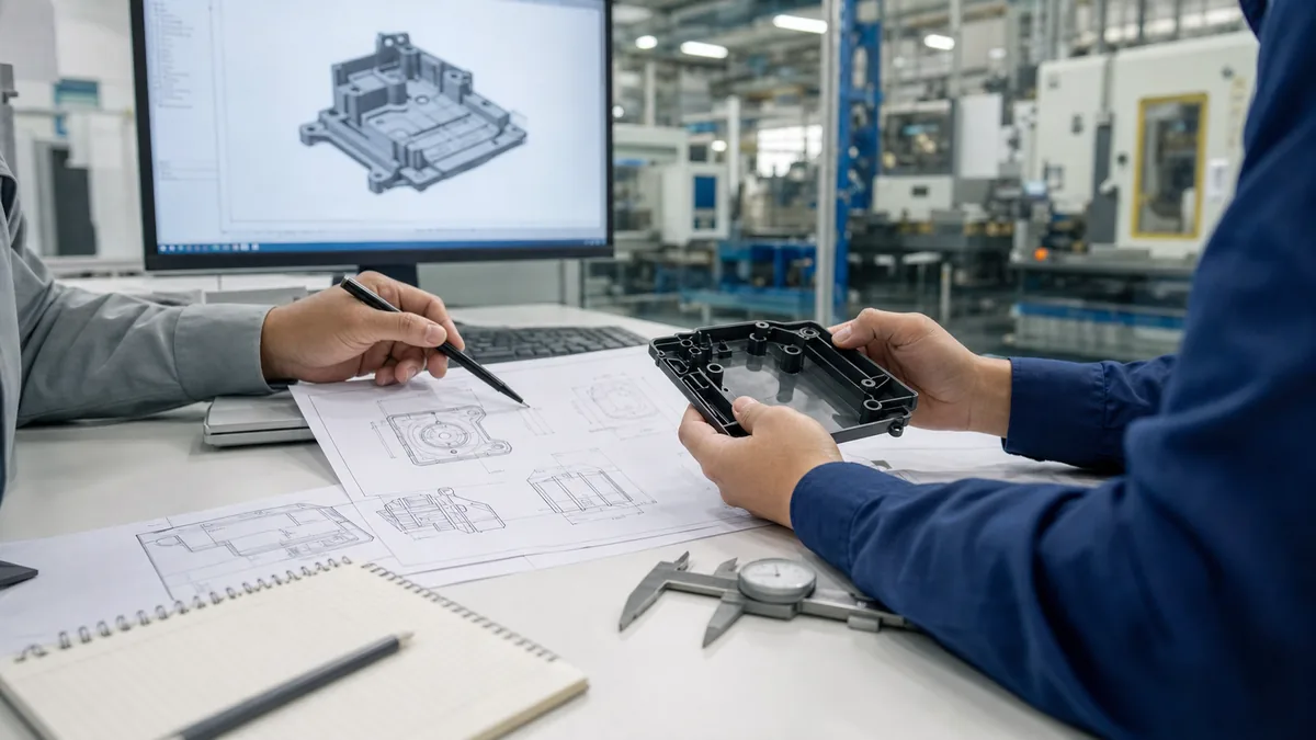 DFM engineering review for injection molded plastic parts