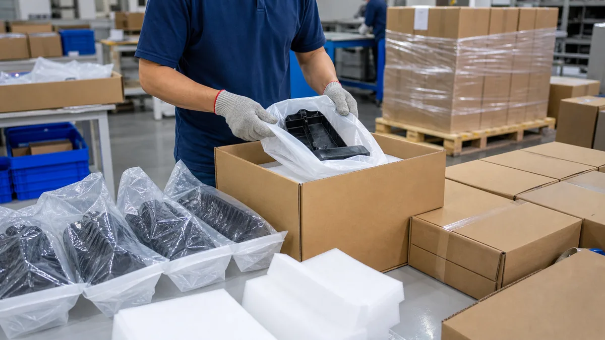 Export packing area after final inspection of plastic parts