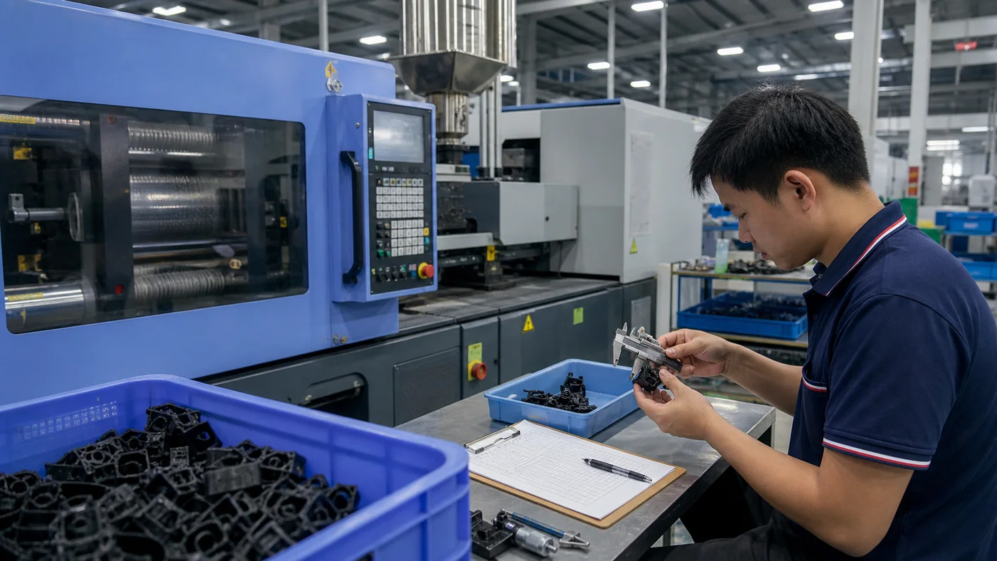 In process inspection during plastic injection molding production