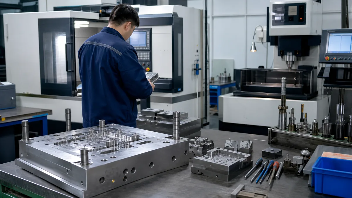 Mold workshop for injection mold inspection and assembly