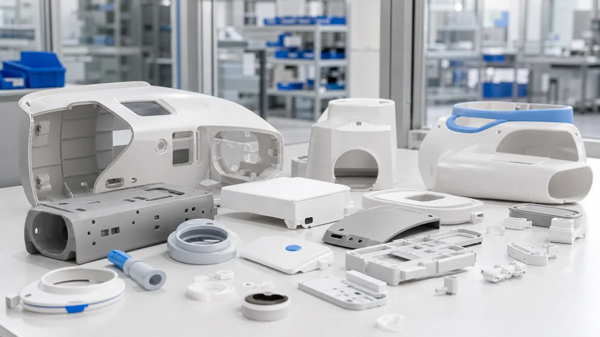 Medical ABS plastic device cover with controlled burr and appearance inspection