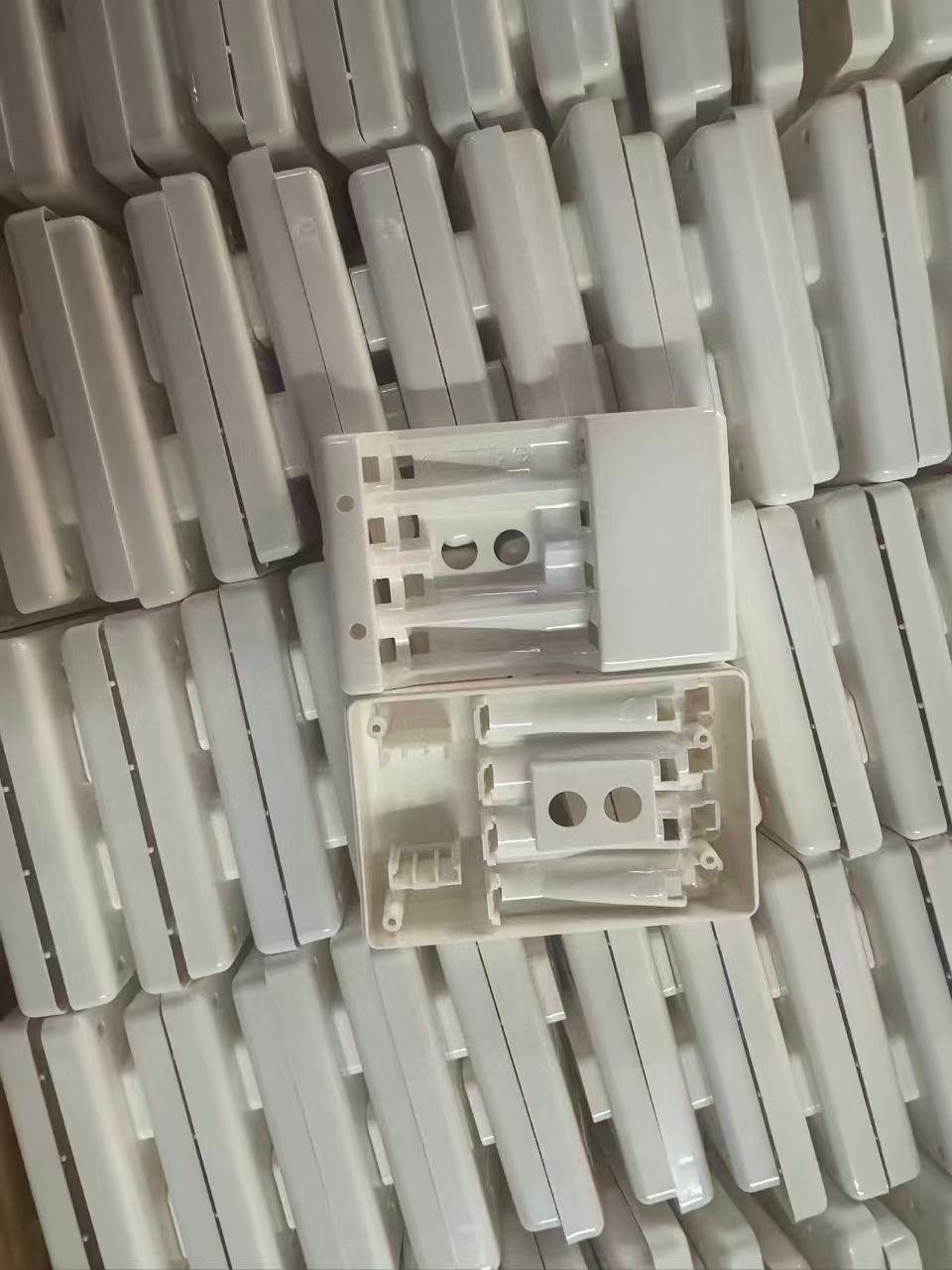 White PC ABS injection molded enclosure components