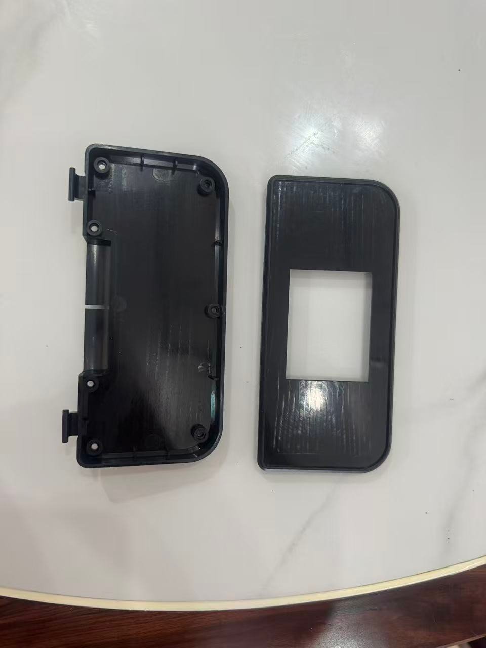PC enclosure with integrated hinge and front opening